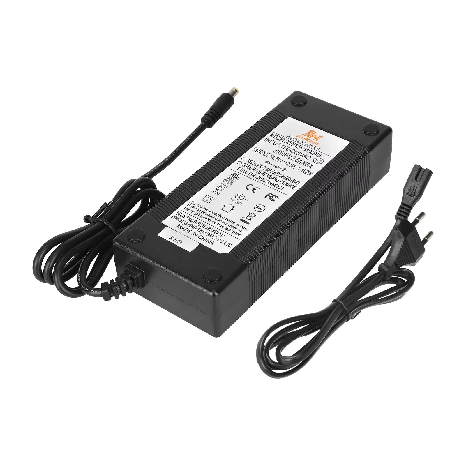 Chargeur Kukirin G2 d'origine 54.6V 2A pour Scooter électrique, chargeur de batterie, pièces d'adaptateur d'alimentation